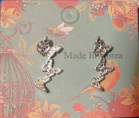 Earrings Silver Butterfly