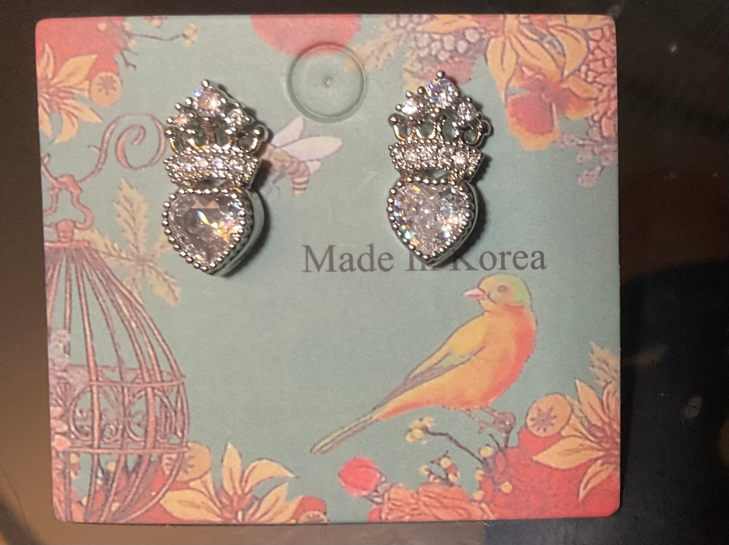 Crown 👑 Heart Earrings