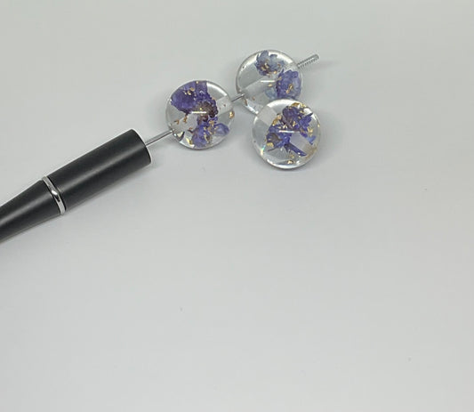 Dried Flower Blueish Purple Bead